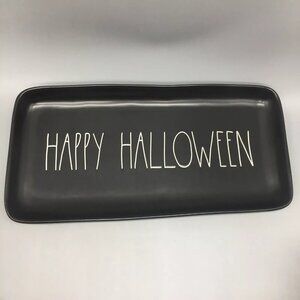 Rae Dunn Happy Halloween Serving Tray Platter Matte Black White 13" 2019 NEW